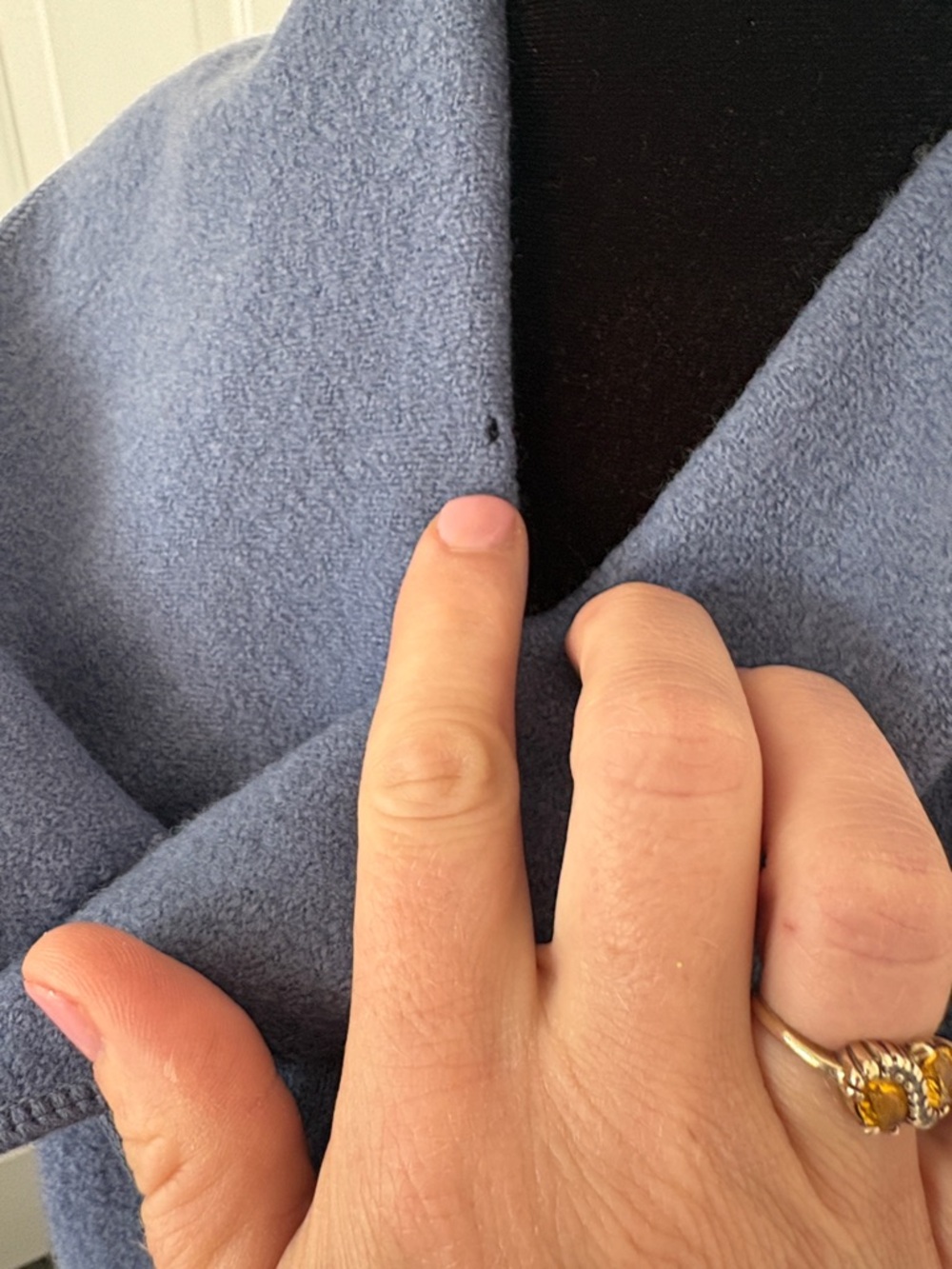 Herman Geist Shawl Collar Button Front Jacket — Dusty Blue - Picture 7 of 13